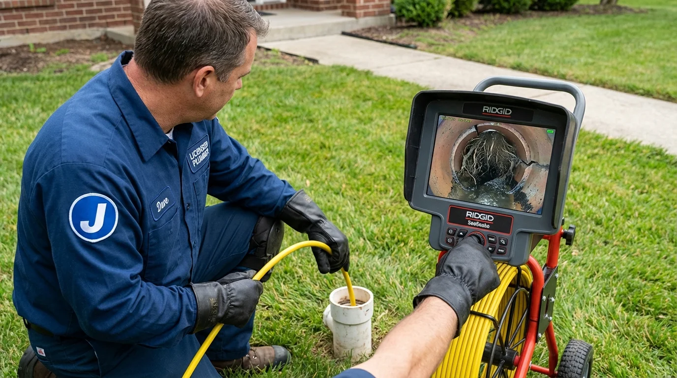 Sewer camera inspection being performed by Johns Plumbing LLC in Gueydan