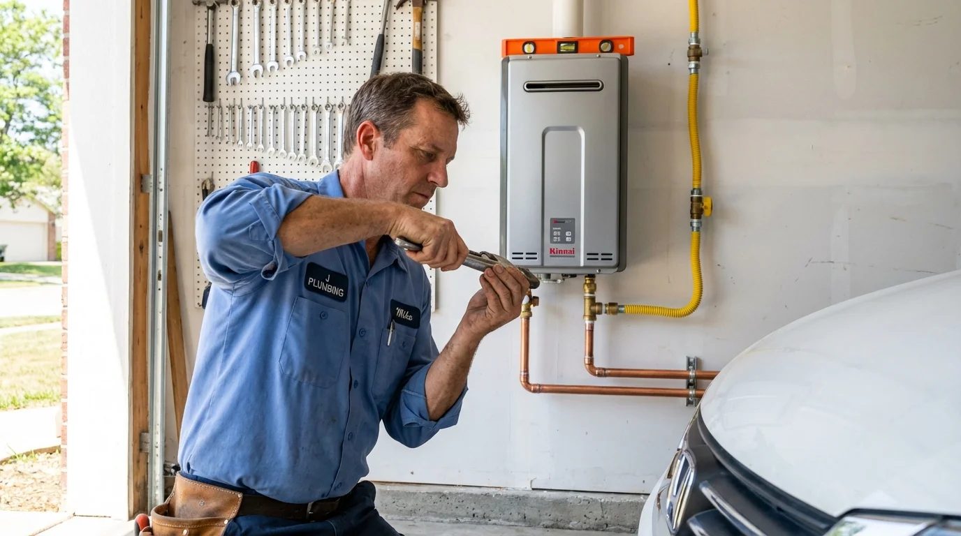 Tankless water heater installation by a Johns Plumbing LLC plumber in Gueydan